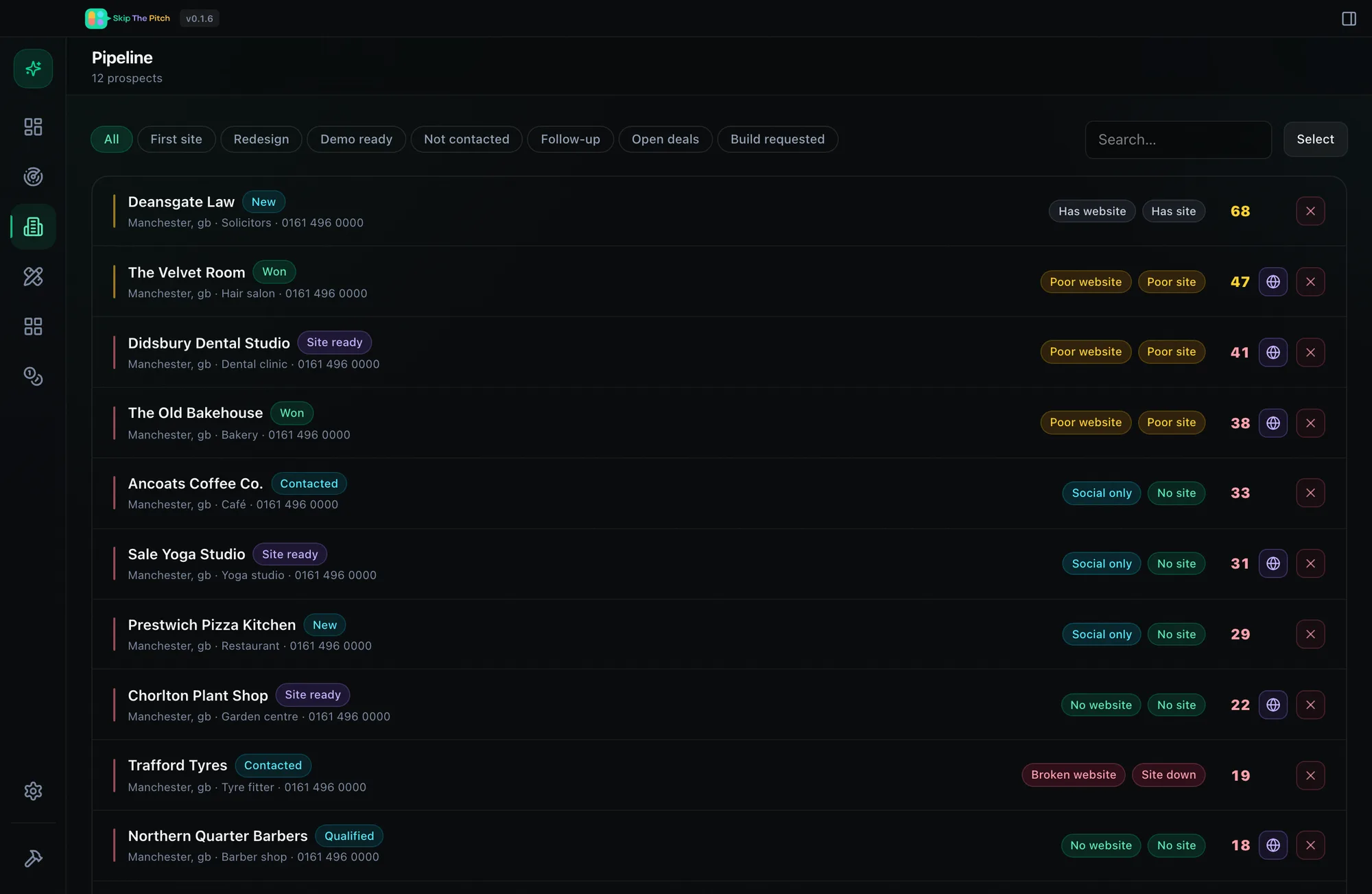 Skip the Pitch — grade interface
