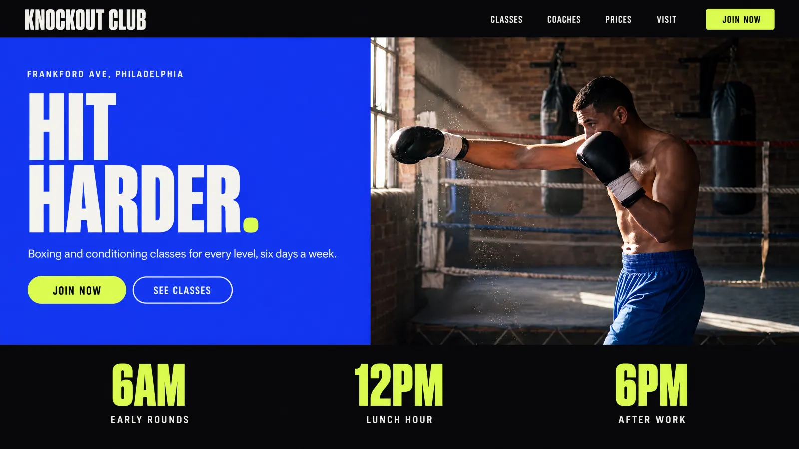 Knockout Club, boxing gym in Philadelphia, PA: its showcase site.